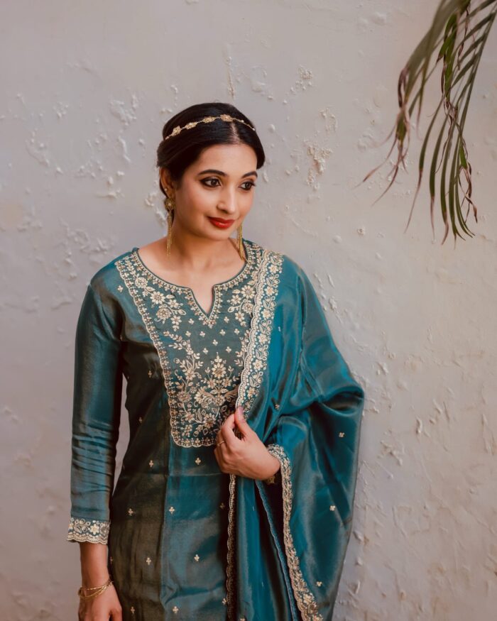 BLUE KURTI PANT SET